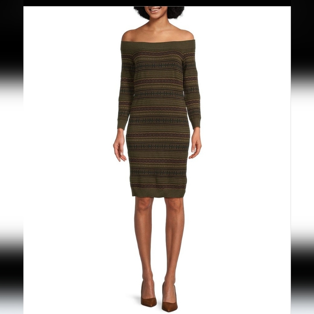Lauren Ralph Lauren Isle of the Shoulders Sweater Dress Size S